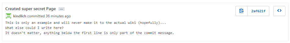 Commit List with commit